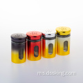 Dua warna elektroplating canggih lanjutan 150ml balang kaca rempah kaca penyimpanan balang